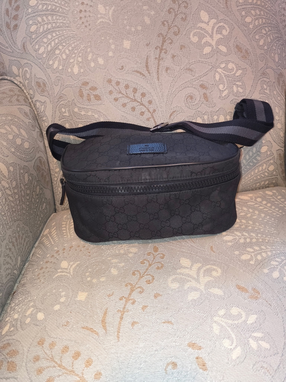 Gucci Black GG Monogram Belt Bag
